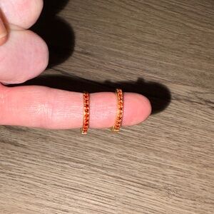 Elegant Gold and Garnet Titanium Hoop Earrings